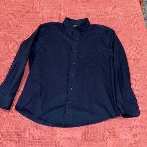 Denver Hayes Men's medium Navy Dress Shirt - lovely pinstripe motif in fabric